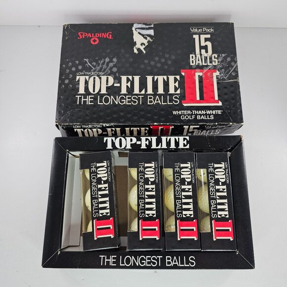 Other - Vintage Spalding Top-Flite II Low Trajectory Golf Balls Set of 12 balls